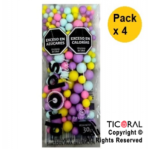DROPS MIX PERLAS PASTEL MATE 35 GR x 4 PAQUETES